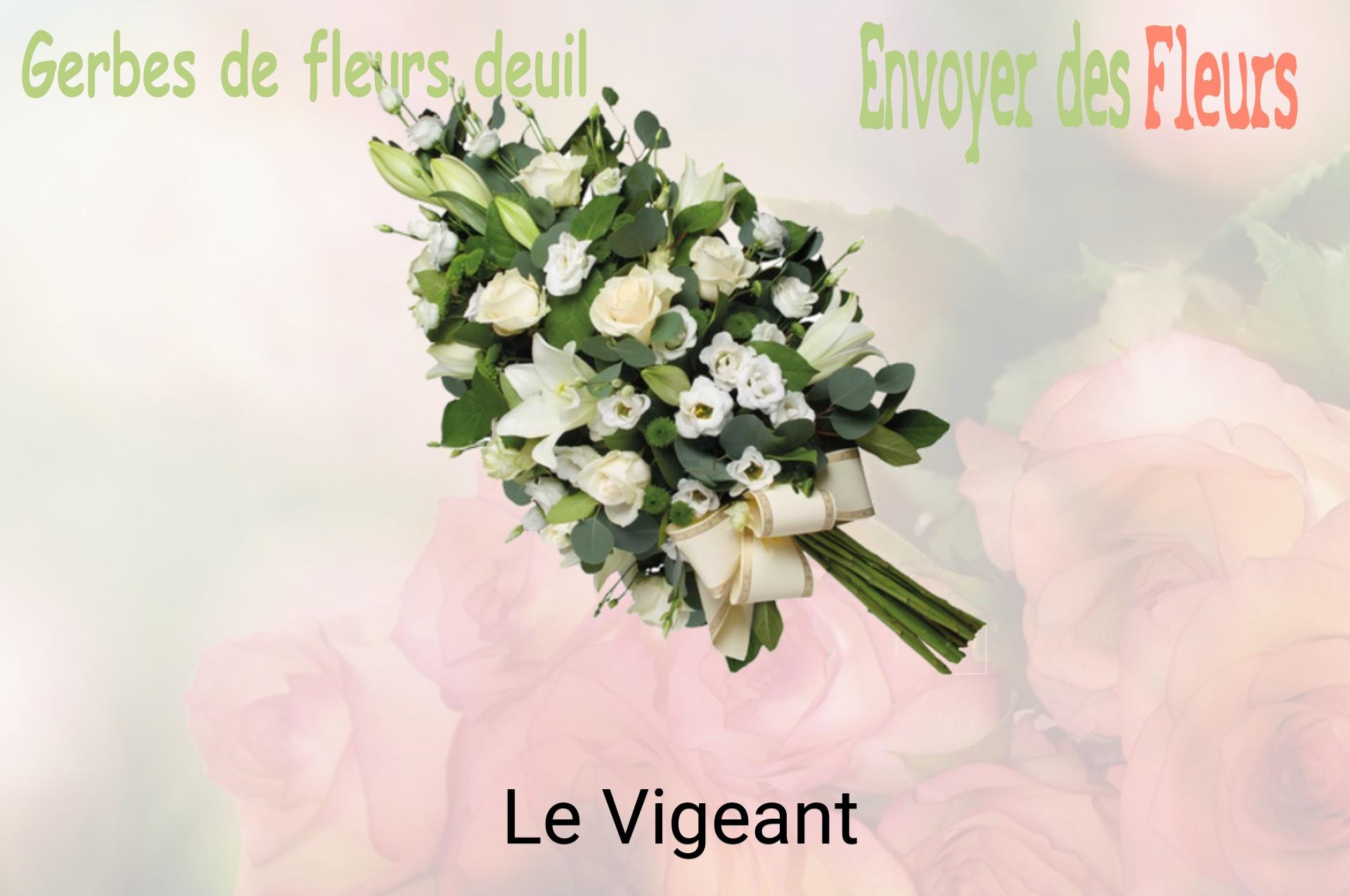 Gerbe de fleurs de deuil livrée à Le Vigeant